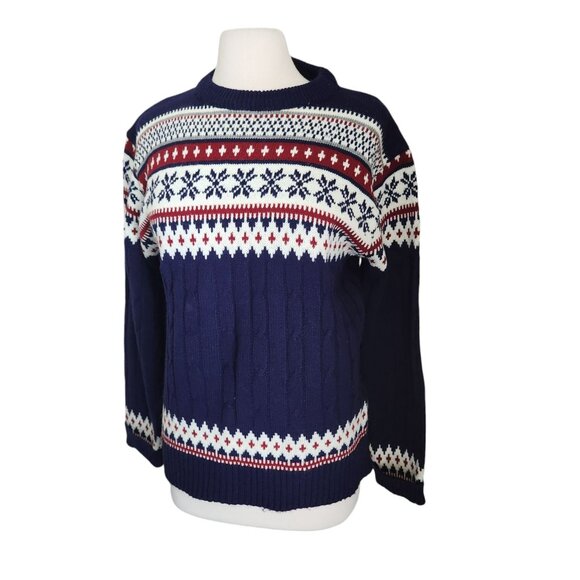 VTG‎ Christopher Rand Men's XL Acrylic Knit Ski Sweater Fairy Isle Birds Eye - Picture 3 of 16